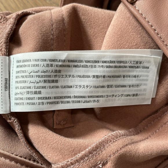 Abercrombie & Fitch The 90s Straight Ultra High Rise Pink Faux Leather Pants 27 - Picture 10 of 12